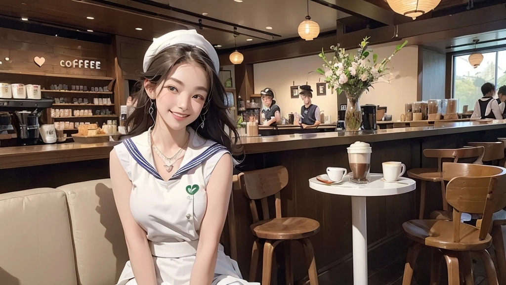 (((((Emphasize cleavage)))))
(((((((((Sleeveless white sailor suit)))))))))
(((((((((White mini skirt)))))))))
((((((((Heavy makeup))))))))
(((I can see my belly button)))
(((((((お洒落でcuteInside the Starbucks store)))))))
8K、RAW Photos、Highest quality、Super detailed、Super Resolution、Ultra HD、8K壁紙、Amazing details
(((((((Inside the Starbucks store)))))))、
((((((Sit down and eat cake、Drink Starbucks coffee、smile))))))、((((Heart Necklace))))
Modern and sleek design:Interior design using natural materials、Many of the designs are warm and made using wood and metal.。
Large windows:自然光をたっぷり取り入れるためのLarge windowsがあり、Providing a bright and open space。
Green Interior:Potted plants are effectively placed、It creates a relaxing atmosphere。
artwork:Works by local artists、Starbucks-related art on display。
Cozy seating:Cushioned chairs and sofas、Bar sheet etc.、A variety of seating options available。
Open kitchen area:Being able to see how drinks and food are made、We provide peace of mind and transparency。
Unique lighting:Antique lamps and chandeliers、Modern lighting fixtures are used。
Comfortable background music:Relaxing music is playing、A comfortable space is provided。
Wide々Table space:一人でもグループでも使いやすいWide々There is a table with。
Community Table:There is a large table where you can socialize with other customers.。
Seasonal decorations:The decorations are themed according to the season.。
Design with a local feel:The design incorporates the local culture and characteristics.。
Fragrance production:コーヒーの香りが店内にWideがり、A space that satisfies the five senses has been created.。
Conversation with a barista:フレンドリーなConversation with a baristaが楽しめるカウンターエリアがあります。
8K、RAW Photos、Highest quality、masterpiece:1.2、Super detailed、Super Resolution、Ultra HD、8K壁紙、Amazing details、Photorealistic:1.4、Having fun by the water、Full Body Shot、Full body photo、High-resolution RAW color photos、Professional photos、A scene full of emotion、Very detailed and beautiful、Ultra HD、8K壁紙、Amazing details、Huge file sizes、Highly detailed beautiful girls、Highly detailed face Highly detailed eyes、Extremely realistic skin、 Highly detailed fingers, Highly detailed nose, Highly detailed mouth, Perfect Anatomy, Highly detailed background, Highly detailed clothing, Teen, cute女の子, Famous Japanese Idols, cute, Realistic body, Slender, White skin, Glowing Skin, Slim body, Realistic Face, Delicate eyes, double eyelid,
