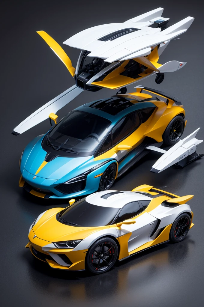 Create a futuristic flying car model