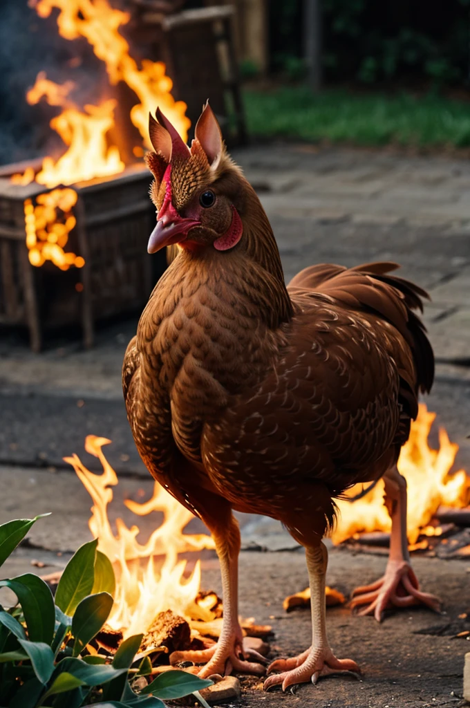 Hen on fire cool