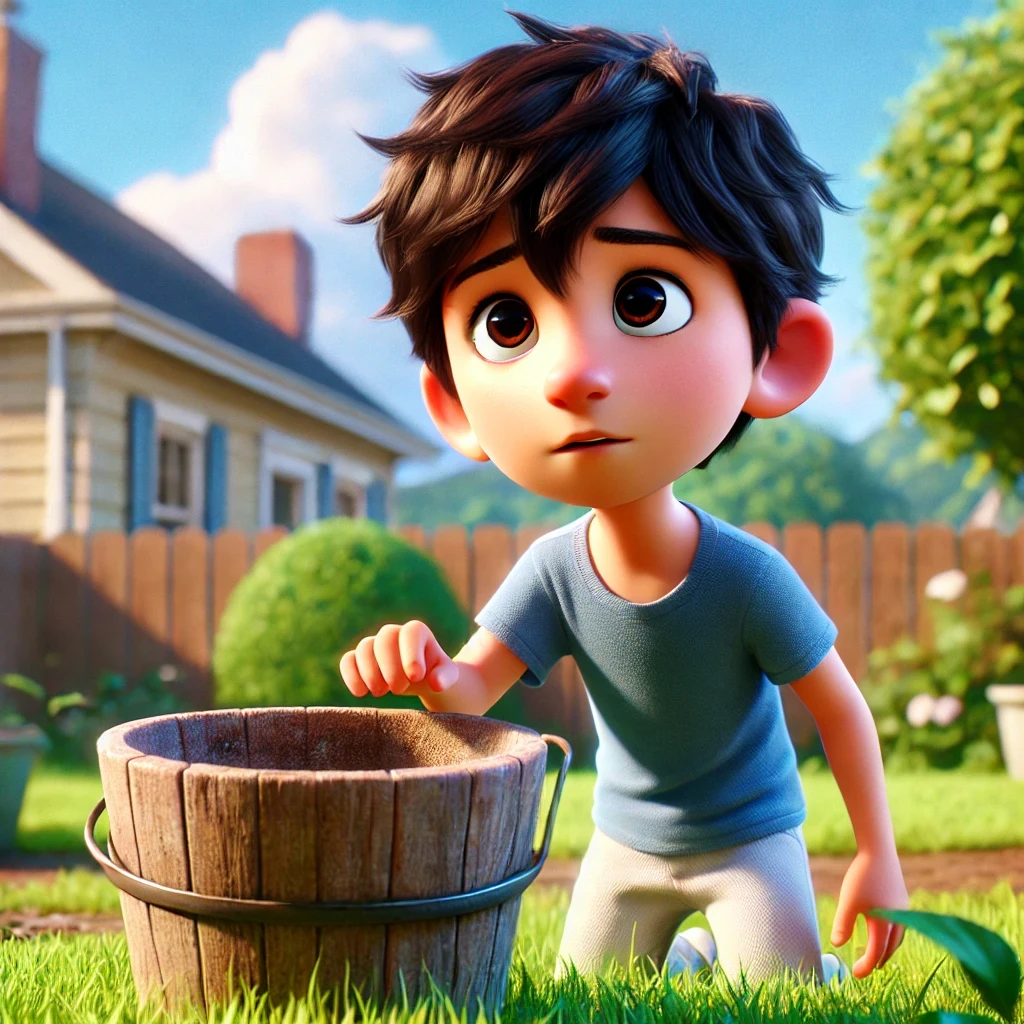 Jack found a forgotten flower pot in the backyard