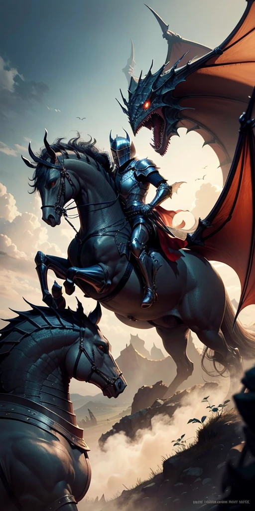 Knight facing a wyvern