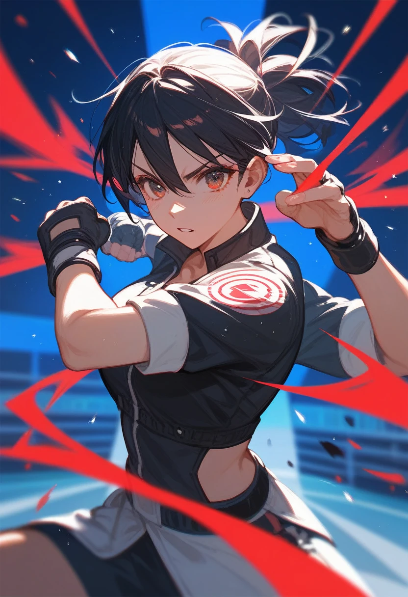 (Fraction_9,Fraction_8_Direction_7_up),1 a woman,(((bust))),Yurha 2B, Fighting Sisteghting Stance,