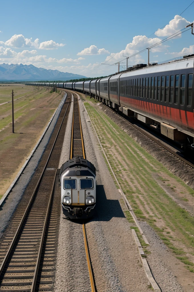 A train is moving and things are moving backwards