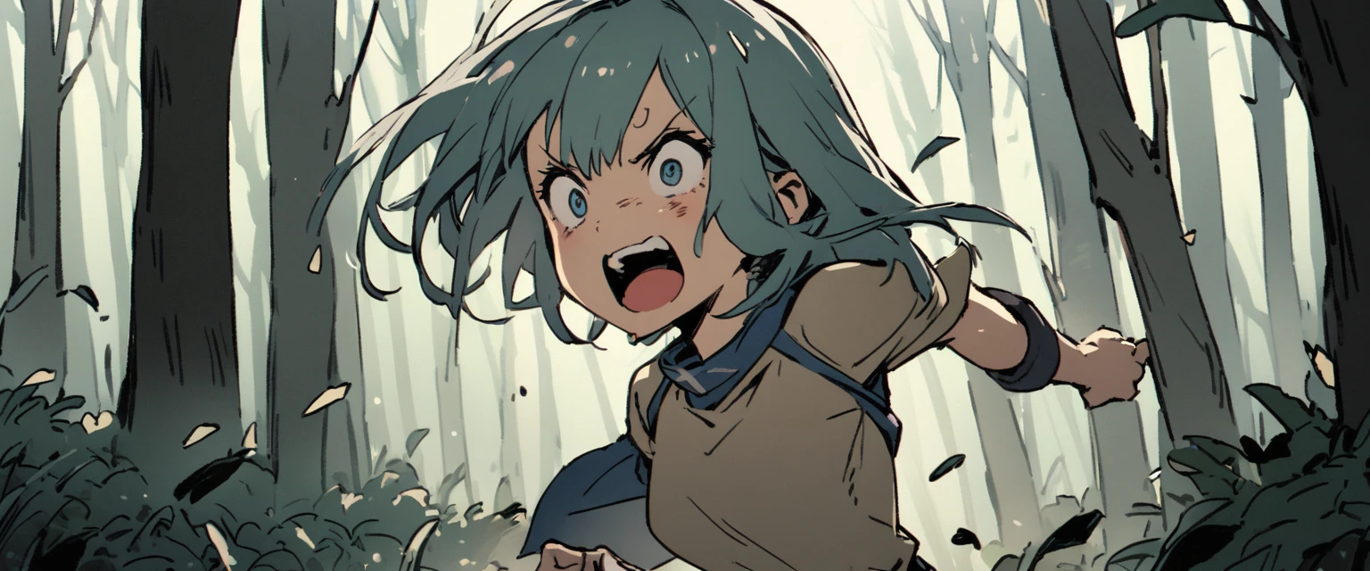 in the forest、running、One Girl、zoom、zoom、Accurately depict faces
