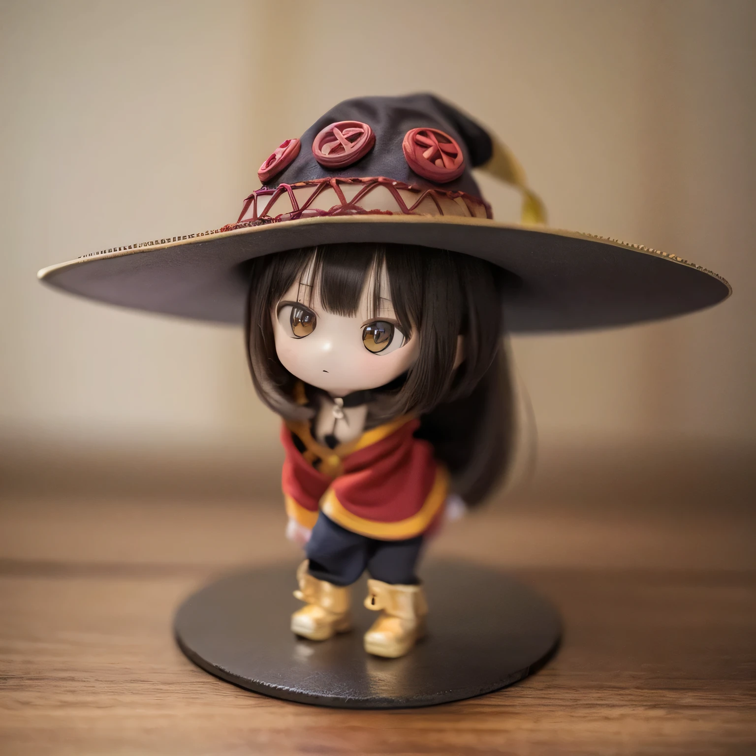 Chibi Contrapposto Big Hat Flat Chest Megumin Girl Photorealistic