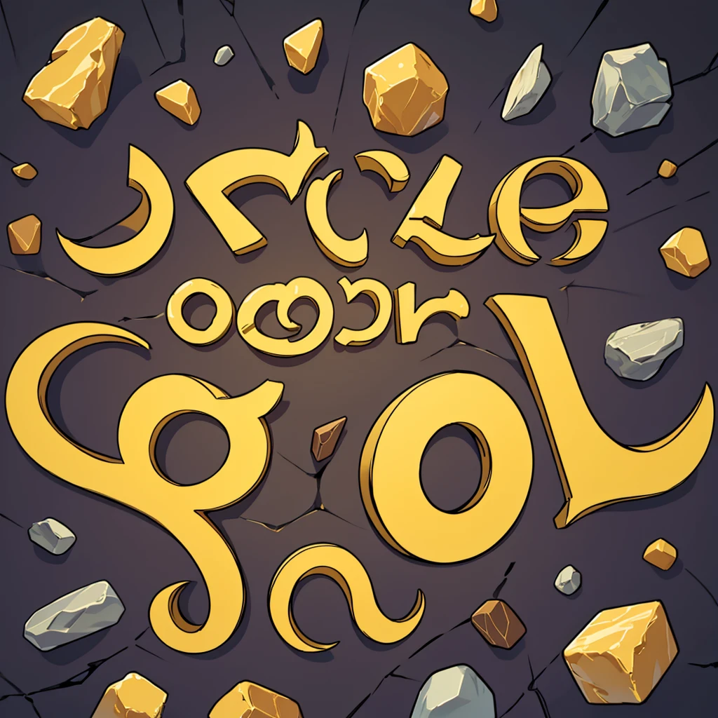 STONEAGE Logo, cute font, Transparent background, yellow letters