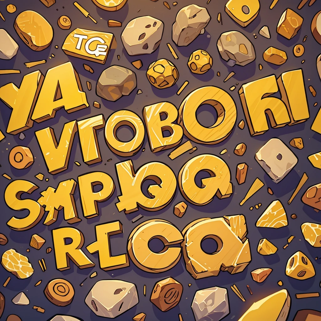 STONEAGE Logo, cute font, Transparent background, yellow letters