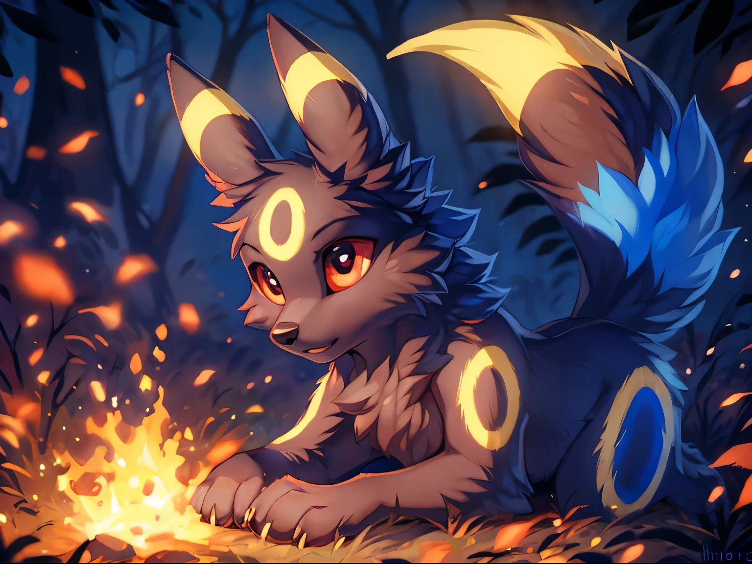 by：hioshiru，umbreon，blue fur,shiny pokemon
