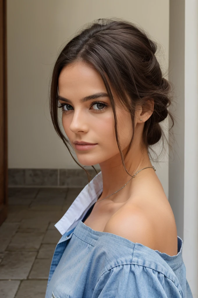Créez une image époustouflante d'une belle femme avec les caractéristiques suivantes:Visage et expression:Caractéristiques du visage symétriques et bien proportionnées.lisse, une peau impeccable avec un aspect naturel, Lueur saine.grand, yeux expressifs avec de longs, cils épais.Doux, des sourcils arqués qui complètent la forme de son visage.Lèvres légèrement charnues avec une teinte rosée naturelle.Un doux, sourire chaleureux qui respire la confiance et la gentillesse.cheveux:Long, cheveux fluides, brillants et bien coiffés.Riche, couleur naturelle (comme une brune, blond, rouge, ou noir).Doux waves or loose curls that add volume and movement.tenue:Une tenue élégante et stylée qui flatte sa silhouette.Une robe ou un ensemble en tissu doux, couleurs féminines (comme des roses pastel, bleus, ou des crèmes) ou classique, nuances intemporelles (comme le noir, blanc, ou marine).Accessoirisé avec des bijoux délicats, comme une paire de boucles d'oreilles simples ou un collier fin.arrière-plan:Un décor pittoresque qui rehausse sa beauté.Les options pourraient inclure un jardin fleuri, Une plage pittoresque au coucher du soleil, ou un décor intérieur sophistiqué avec un éclairage tamisé.Pose et composition:Une pose naturelle et gracieuse, comme se tenir debout avec une main sur la hanche, ou assis élégamment avec une posture détendue.Assurez-vous que la composition est équilibrée et visuellement attrayante, en mettant l'accent sur son visage et le haut de son corps.Éclairage et effets:Doux, un éclairage flatteur qui met en valeur ses traits et crée une douce, effet lumineux.Un léger effet bokeh en arrière-plan pour la mettre en valeur et créer de la profondeur.Veuillez vous assurer que l'image capture sa beauté avec goût et respect., se concentrer sur l'élégance et la grâce naturelles.