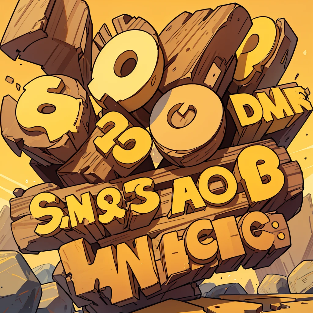 STONEAGE letters, logo, cute font, Transparent background, yellow letters