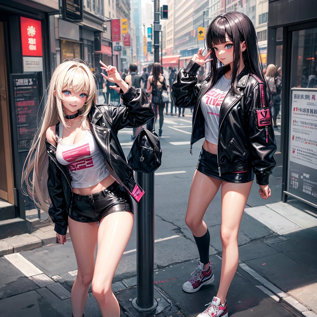 middle School girls，smile，Beautiful girlultiple girls，ＳＦfashion，Cyberpunk Girl，Angelic beautiful girl，leather jacket，The best quality to get you horny，perfectionな女の子，Super cute girl，Long Hair、She has her bangs down，最新fashion，未来のfashion，Ultra HD，Young girl，sex，Naughty Girls，Blowjob，Full body image，Absurd，Beautiful girls，Beyond Beautiful Girl，perfection，The room，