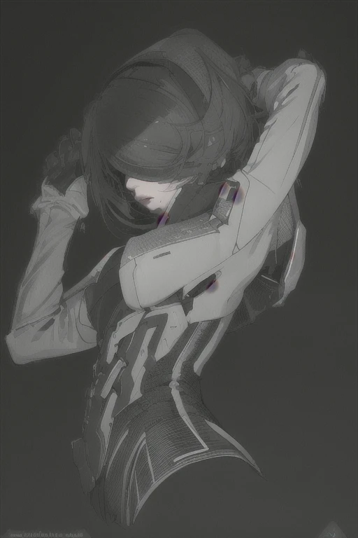 ((The best quality)), ((Masterpiece)), (Very detailed:1.3), ..............3D, beautiful (Cyberpunk:1.3) hacker woman, short hairstyle,short hair, Return to viewer, Thick hair, Operating computer terminal, head mounted display, computer server, LCD screen, fiber optic cable, Company logo, HDR (High Dymanic Range), ray tracing, NVIDIA RTX, super resolution, Unreal 5, Subsoil Scatter, PBR texture, Post-processing, Anisotropic filtering, depth of field, maximum sharpness and sharpness, Multilayer textures, Albedo y Highlight Maps, Surface shading, Accurate simulation of light-material interactions, perfect proportions, octane rendering, duotone lighting, Low ISO, white balance, rule of thirds, wide opening, 8K RAW, efficient sub-pixels, sub-pixel convolution, glow particles, dynamic pose