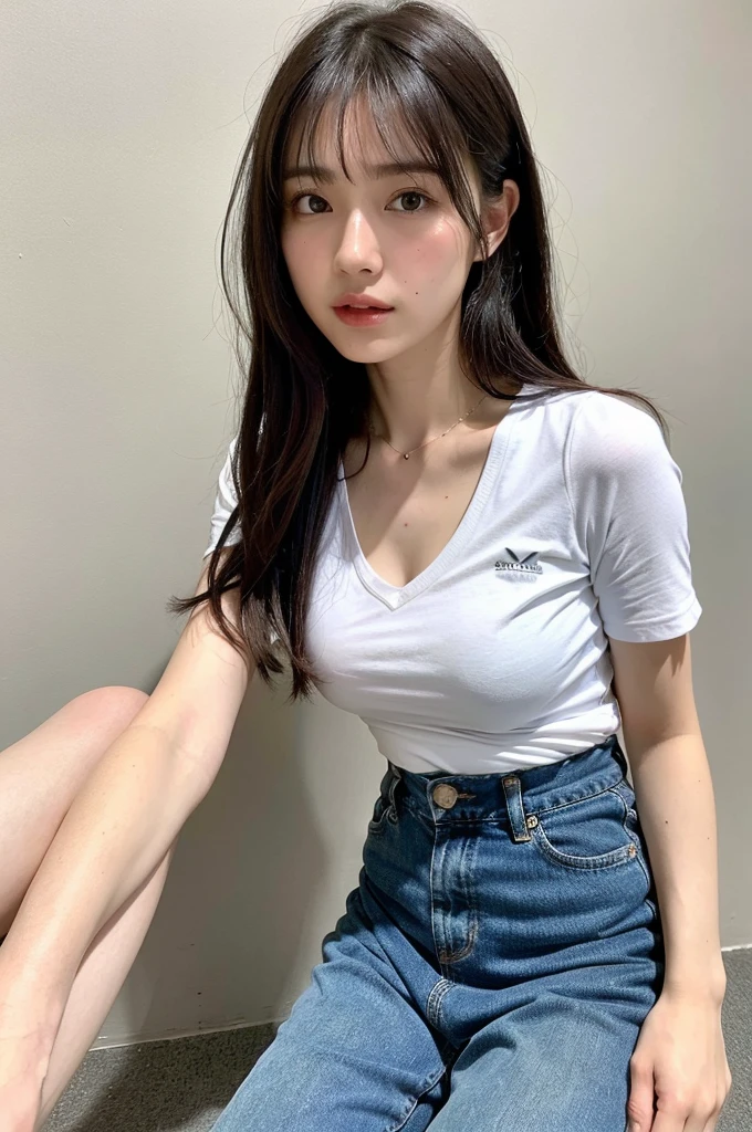 ((8K:1.27)、Highest quality、masterpiece、Ultra-high resolution:1.2)Photo Beautiful Japan woman(Comfortable:1.1) (sporty:1.21) Designed by Greg Rutkowski and Alphonse Mucha Exquisite Elegance、Fantasy、detailed、geometry、Gradient lighting、One Girl、Delicate skin、Looking at the audience、Brown eyes、(Short hair with bangs:1.2)、(Medium Chest:1.0)、(middle breast wheel:0.8)、(Realistic:1.4)、(Highest quality:1.0)、(Ultra-high resolution:1.0)、8K、Raw photo、(masterpiece:0.2)、(Purelos Face_v1:0.5)、 Tight mini skirt、Please kneel down、huge 、I can see your pants、Futomo、