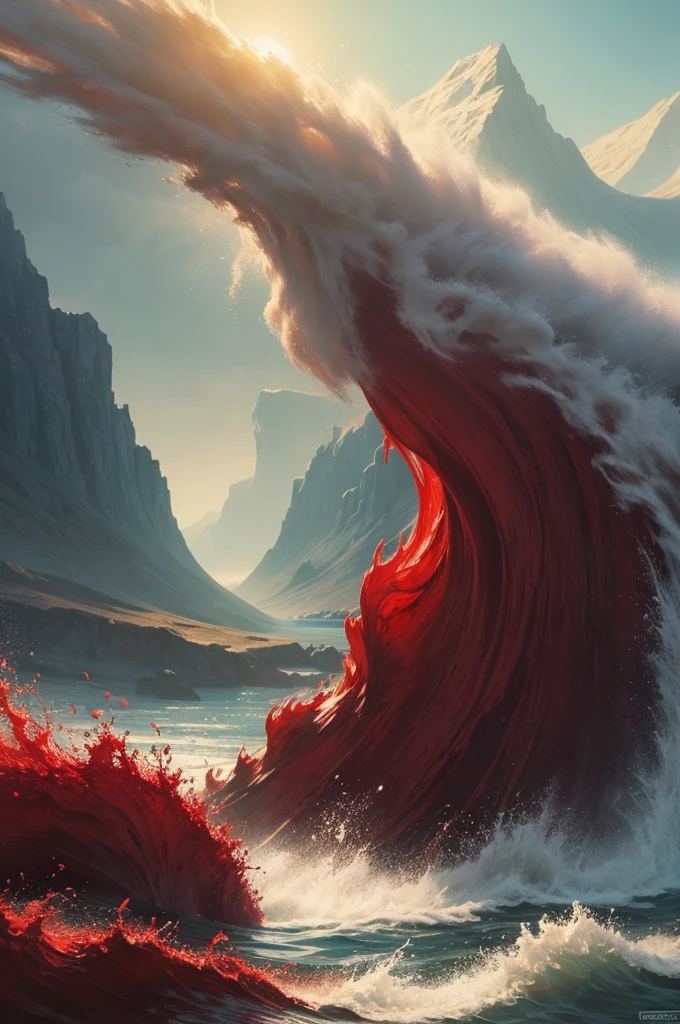 Drawing of Moses opening the Red Sea