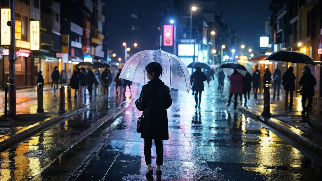 Background only、Rainy night view、No depiction of people