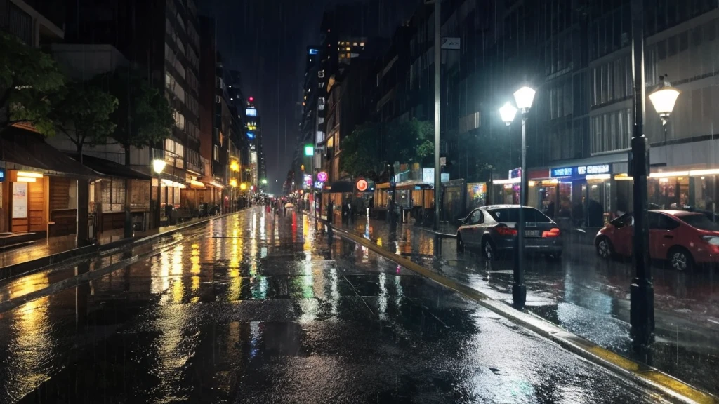 Background only、Rainy night view