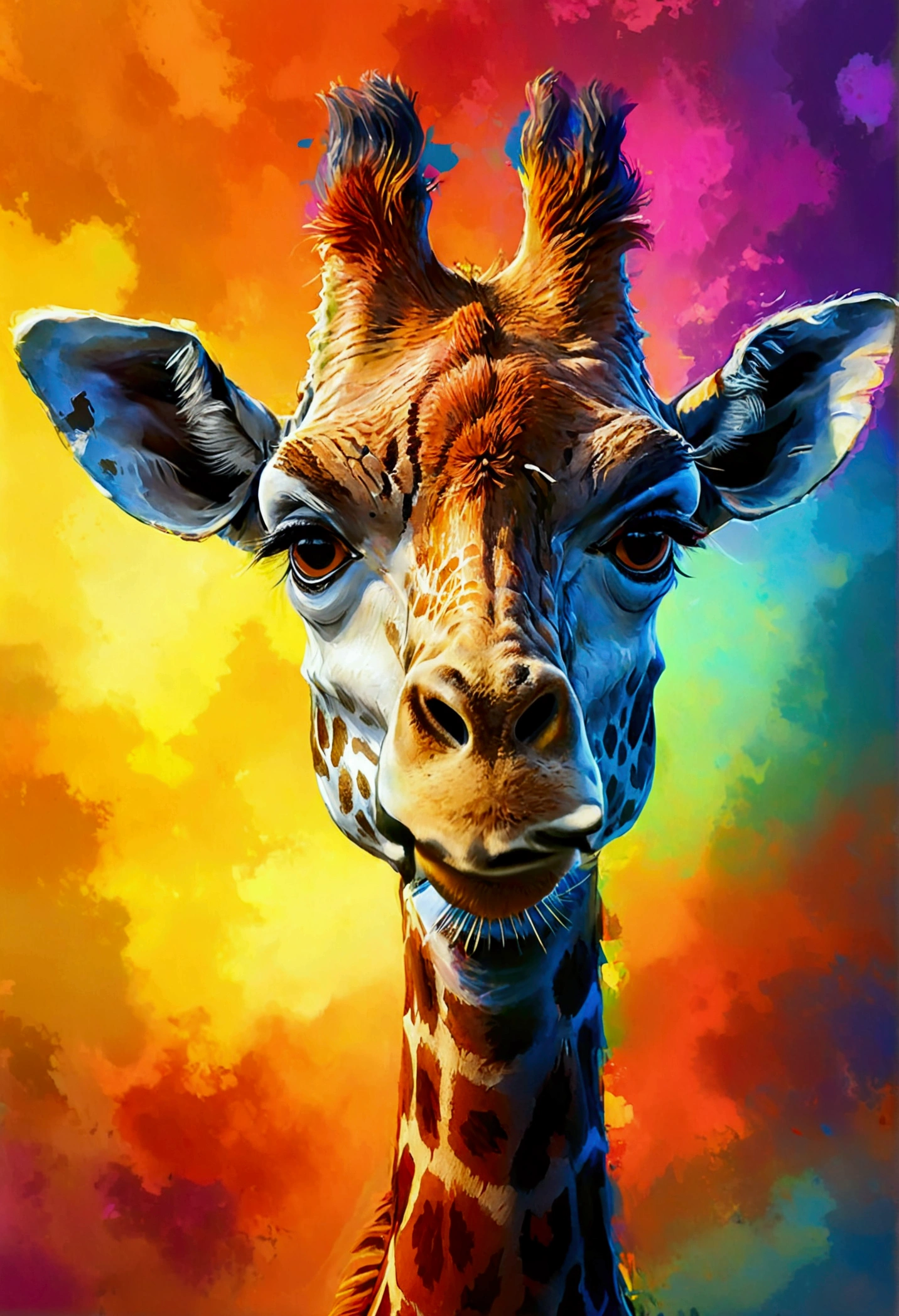 Pixar, a giraffe tall in Africa, beautiful
