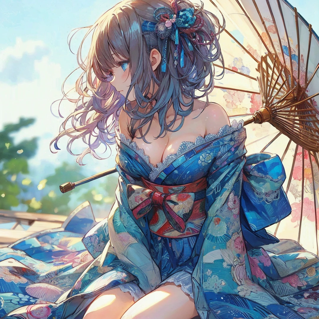 Official art using high-quality hand-drawn watercolor sketch techniques. (best quality,4k,8k,highres,masterpiece:1.2),ultra-detailed,beautiful detailed eyes,A girl with beautiful eyes, everyone, beautiful anime girl, cute anime girl, smooth anime art, anime style, elegant colors, soft lighting, delicate beautiful eyes, very coquettish, (beautiful large breast:1.2), (correct hands:1.2),