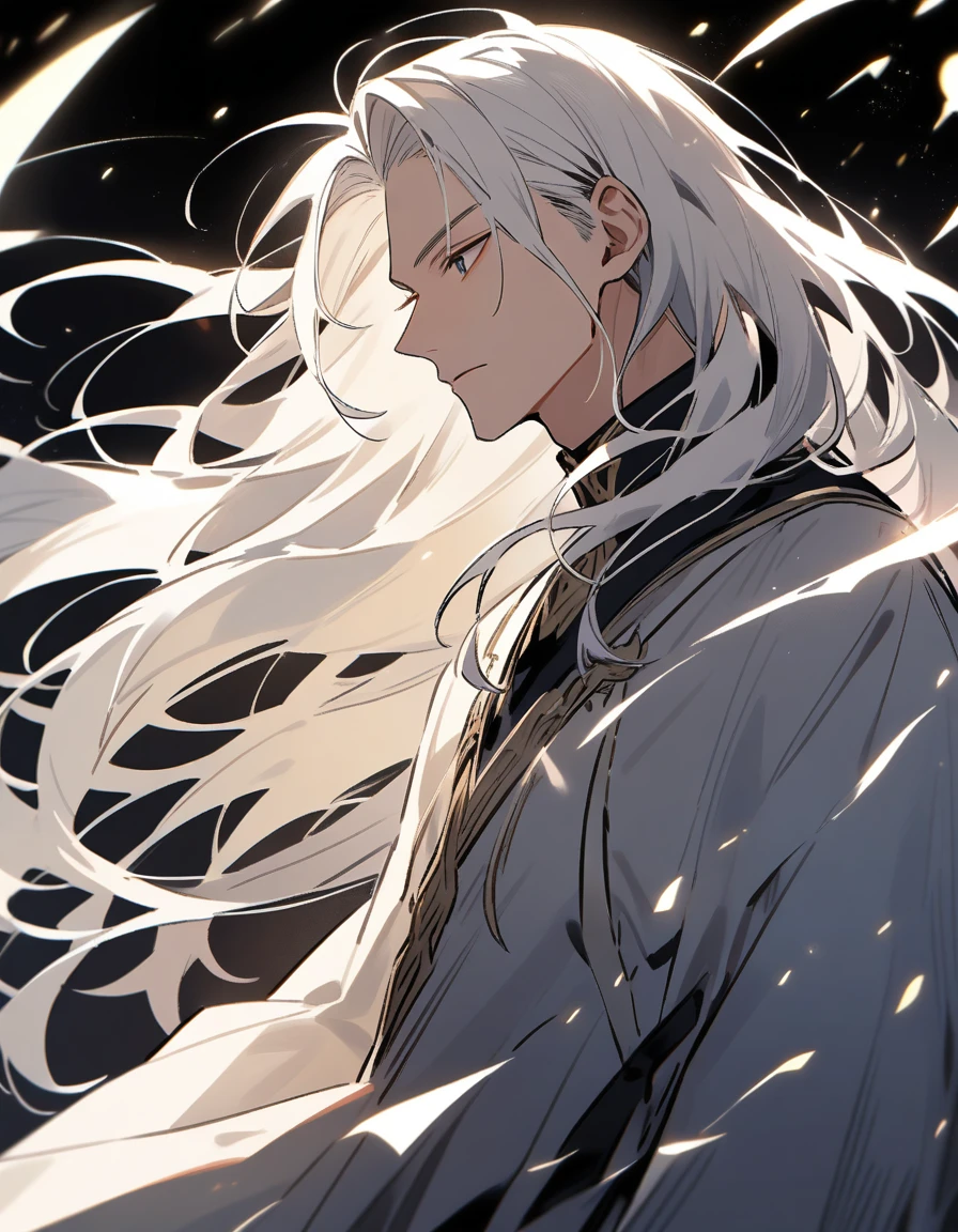 man long white hair
