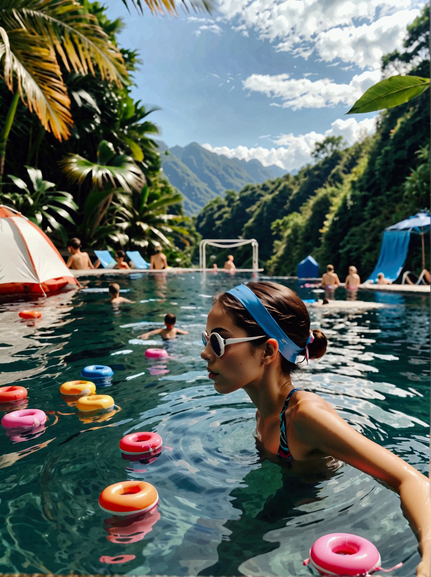 A swimming camp during the summer vacation where 3C products are kept away