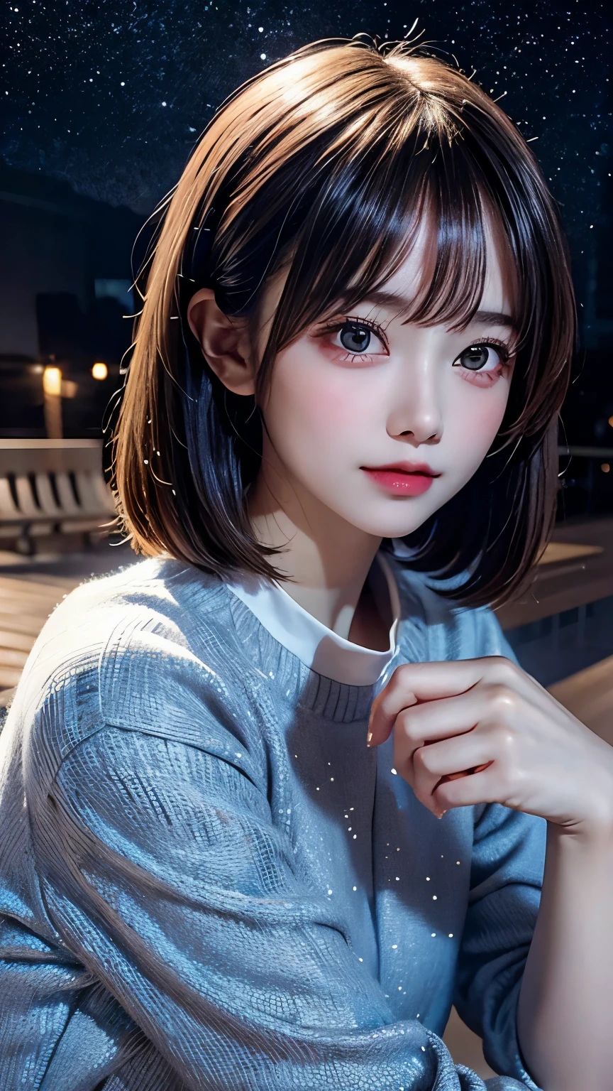 add_detail:1, starlight, stars, holding stars, glowing, space, 🌌, 1girl, young girl, curious expression, short hair, flowing hair, bangs, colorful detailed eyes