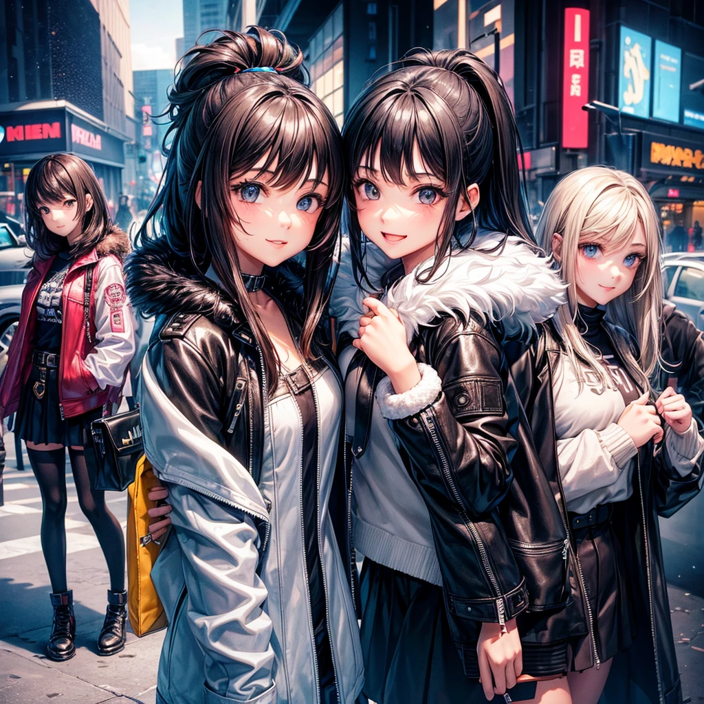 middle School girls,smile,Beautiful girlultiple girls,SFfashion,Cyberpunk Girl,Angelic beautiful girl,fur jacket,leather jacket,I'm horny,Best Quality,perfectionな女の子,Super cute girl,Long Hair、She has her bangs down,最新fashion,未来のfashion,Ultra HD,Young girl,sex,Sparkling eyes,Naughty Girls,Blowjob,Full body image,Absurd,Beautiful girls,Beyond Beautiful Girl,perfection,The room,