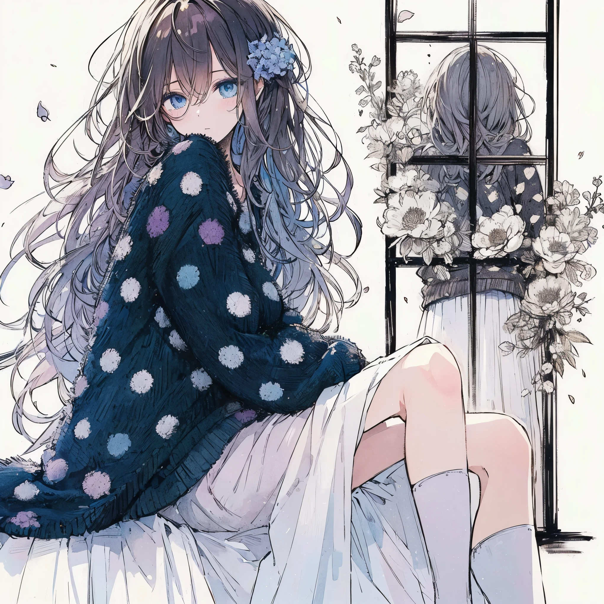 Official art using high-quality hand-drawn watercolor sketch techniques. (best quality,4k,8k,highres,masterpiece:1.2),ultra-detailed,beautiful detailed eyes,A girl with beautiful eyes, everyone, beautiful anime girl, cute anime girl, smooth anime art, anime style, elegant colors, soft lighting, delicate beautiful eyes, very coquettish, (beautiful large breast:1.2), (correct hands:1.2),