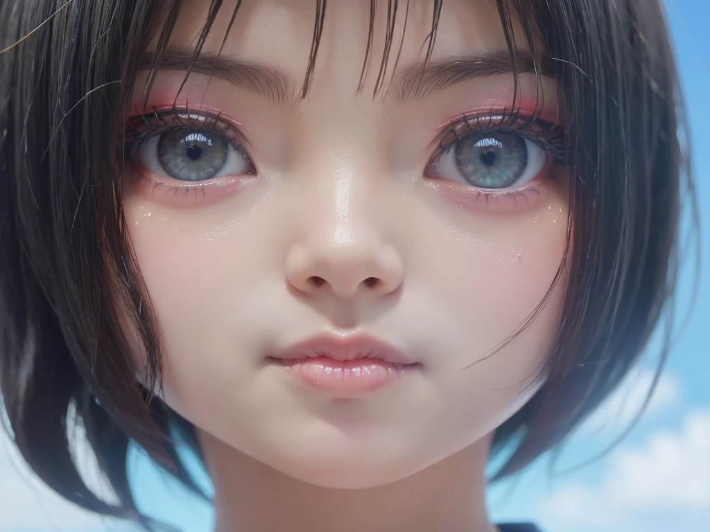Feeling dizzy、My eyes are spinning、Trance state、Very messy hair、Short Bob Hair。A girl is looking at the camera, Cute anime face, Ahegao, Anime Moe Art Style, Ahegao face, , Very cute anime girl face, Cute natural anime face, Detailed anime soft face, Anime Style, She has a pretty, expressive face, Cute anime face, Stylized anime, フラットなAnime Styleシェーディング