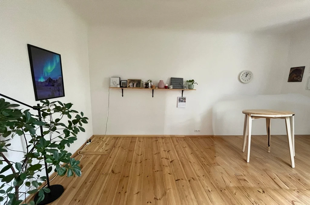 round wooden table with chair