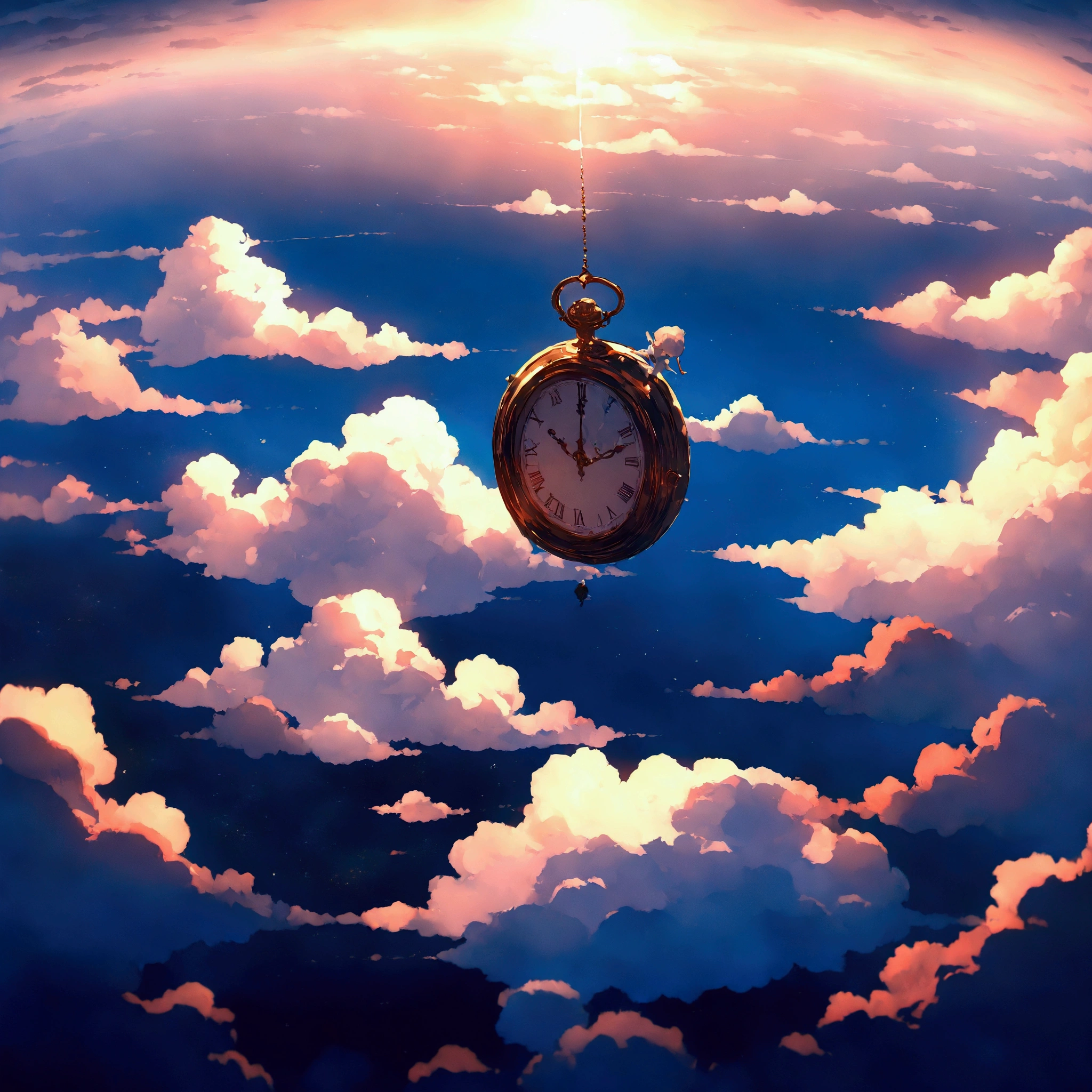 Very detailed CG Unity 8K 壁紙、Cinematic lighting、lens flare、beautiful detailed eyes、landscape、Ultra HD、cloud、8K quality、ultra sharp、Real light、surreal、Funny resolutions, A high resolution, (masterpiece:1.4), Very detailed, One boy One boy One boy One boy, view from above, space, Floating, - At six o'clock'times