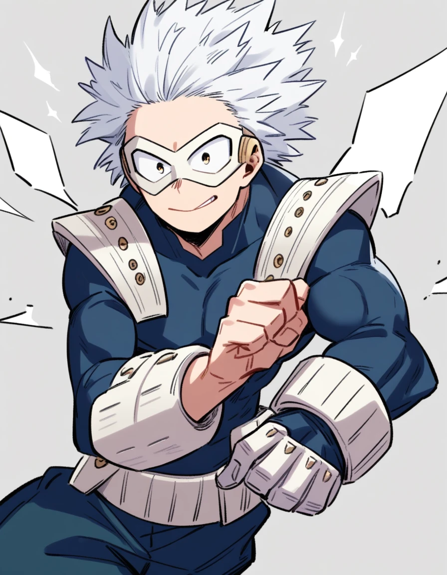 boku no hero academia,man,long white hair