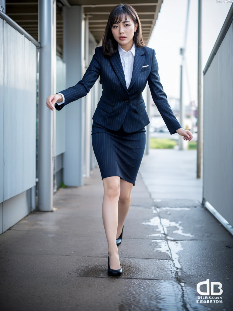 (masutepiece,High quality,16k:1.1),(depth of fields:1.3) ,((front body:1.35)),Japanese ,Woman, ((business suit, black vertical striped pencil skirt )), tights,huge breasts, voluptuous, thicc, curvy,(Looking at Viewer:1.3),(full body shot:1.2),heels,(Beautiful Morning view of town:1.2),peeing self, wetting her clothes, can't hold her pee face, wetting herself desperate, vertical pose, her body can't hold her pee and wets herself ultra desperate in the middle of the cicty in absolute desperaton wetting herself, pee runing down her legs, standing up, hyper pee desperate face, big pee pudle, she is walking and peeing in the same time