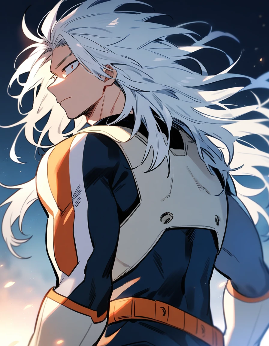 boy,,my hero academia,long hair,white hair