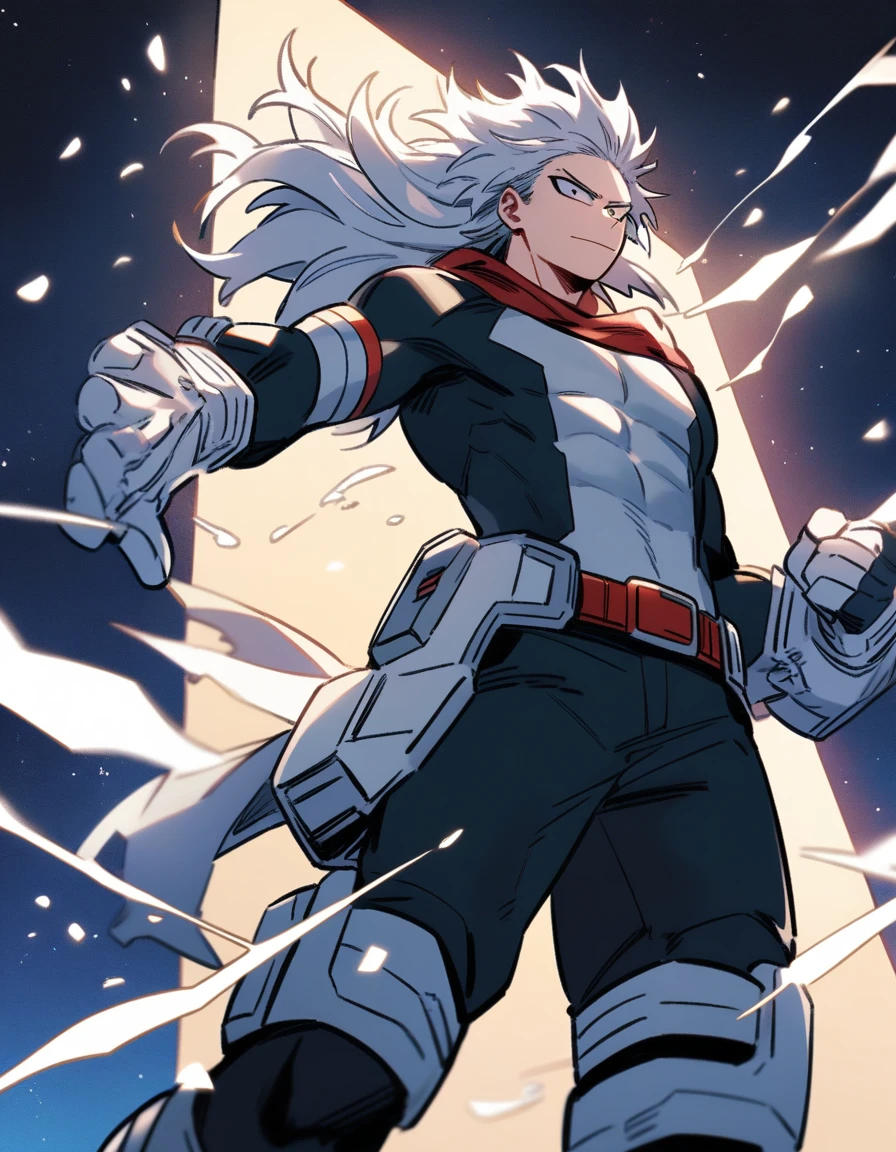 boy,,my hero academia,long hair,white hair