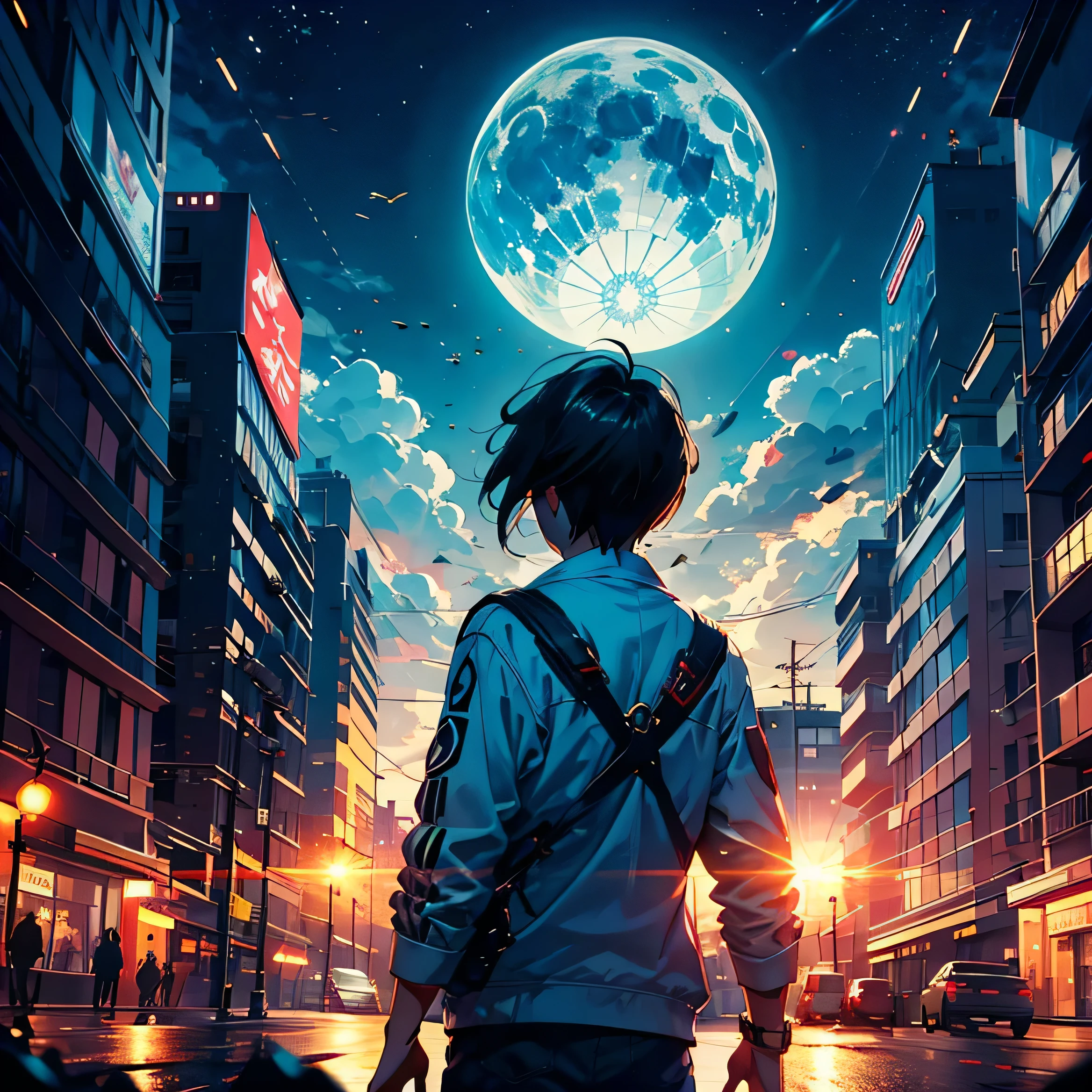 Astro boy、Pluto、Netflix Anime、１１Year old boy、（fly in the sky）、Anger、Through clenched teeth、Hold your breath、upset、evil、嫌evil、Excited、Bright Blue Eyes、Red eyes、SurRealism、anaglyph、Subjective、Atmospheric perspective、Realism、Motion Blur、reflected light、Backlight、mailbox、Diverse Perspectives、shorthand、Satellite Imagery、Wide-angle、8K、Very detailed、Highest quality、超High resolution、Anatomically correct、correct、High resolution、Award-winning、16K、1080P、particle, 