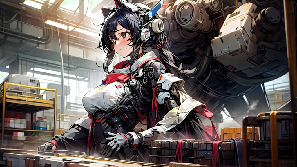 Background only、factory、future、AI big breasts、No portrait