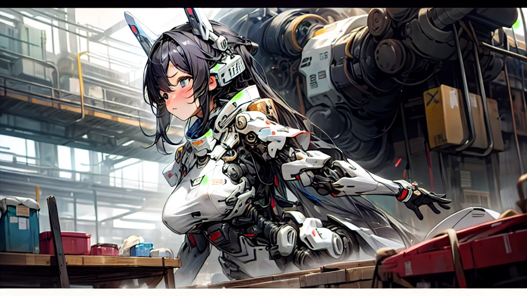 Background only、factory、future、AI big breasts、No portrait