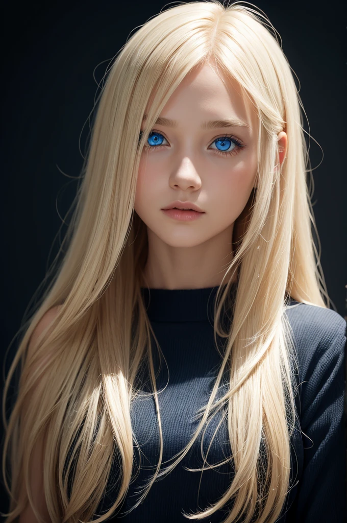 solo, blue_eyes, 1girl, black_background, long_hair, simple_background, blonde_hair, looking_at_viewer