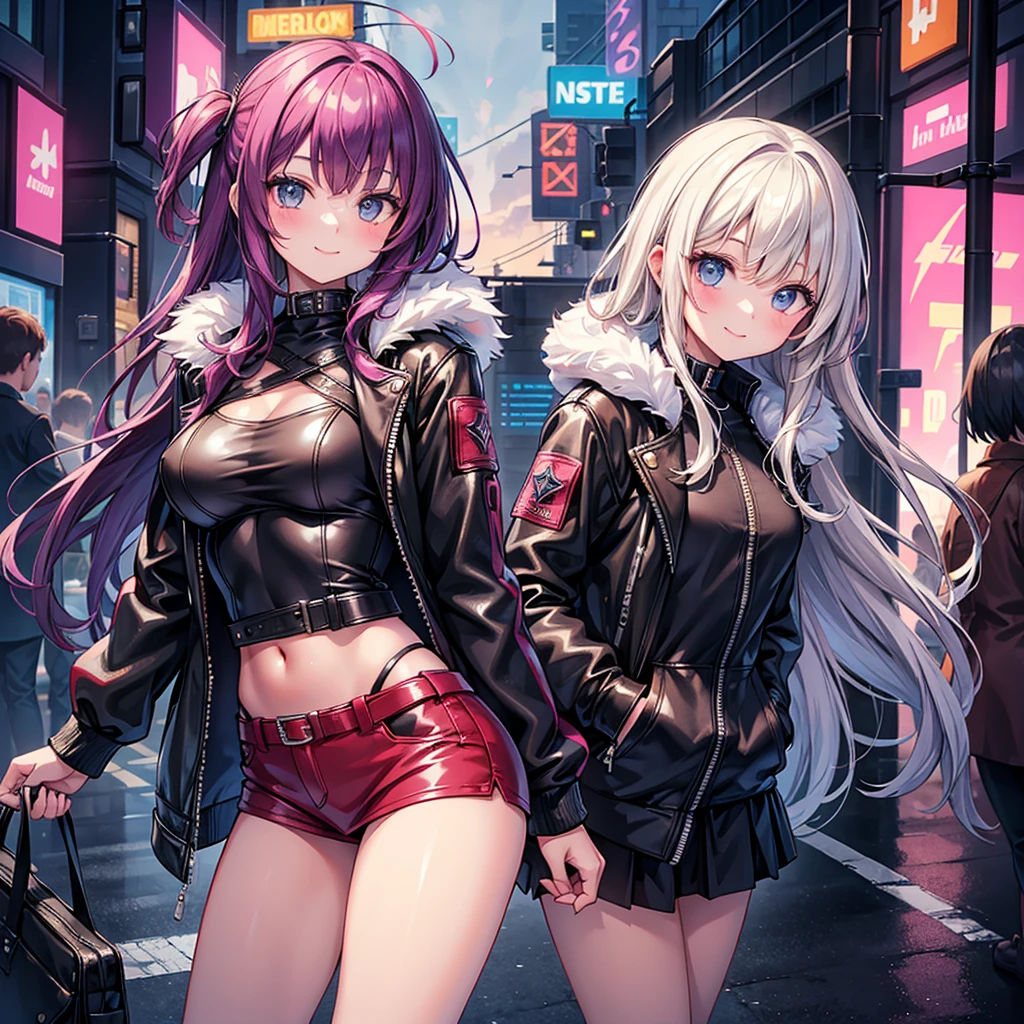 middle School girls,smile,Beautiful girlultiple girls,SFfashion,Cyberpunk Girl,Angelic beautiful girl,fur jacket,leather jacket,I'm horny,Best Quality,perfectionな女の子,Super cute girl,Long Hair、She has her bangs down,最新fashion,未来のfashion,Ultra HD,Young girl,sex,Sparkling eyes,Naughty Girls,Blowjob,Full body image,Absurd,Beautiful girls,Beyond Beautiful Girl,perfection,The room,