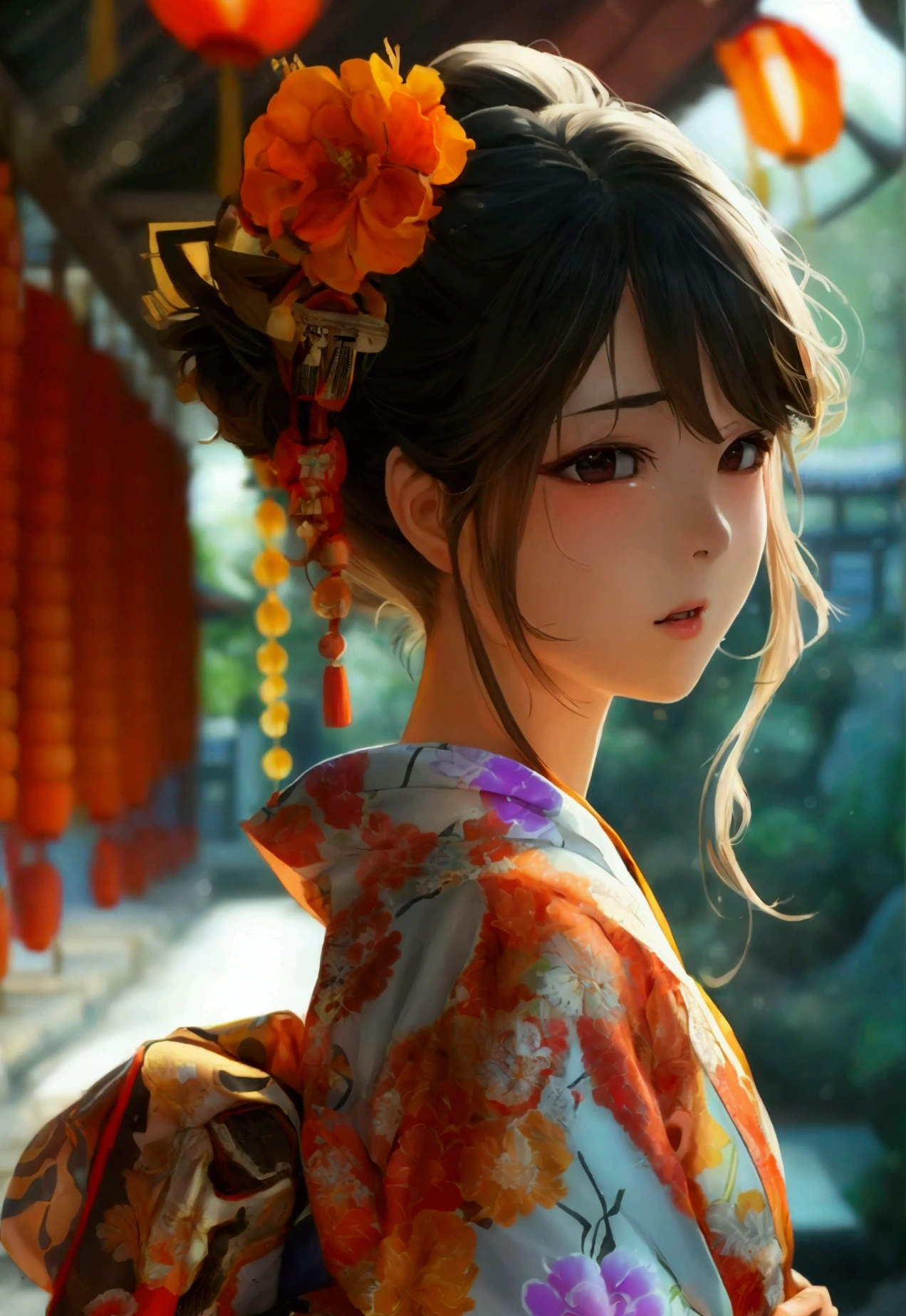 Masterpiece，Highest quality，high resolution，Sunburn mark:1.5，beautiful girl，Japanese，night,shrine，Festivals，Completely naked，Loincloth,