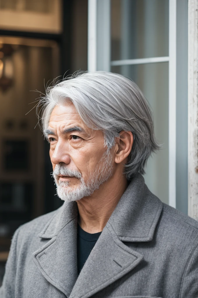 Overseas gray hair men