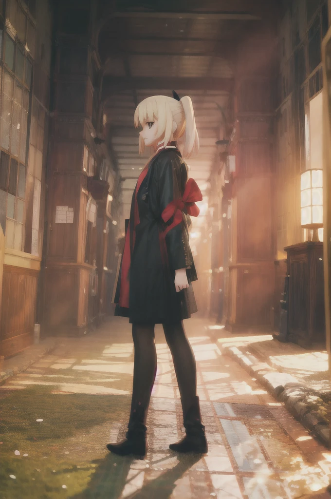 16k, highres, masterpiece, best quality, 
cinematic film still, 
poster_(medium),  tohsaka rin AND archer \(fate\),  unlimited blade works \(fate\), two side up, black pants, wilderness,
 shallow depth of field, vignette, highly detailed, high budget, bokeh, cinemascope, moody, epic, gorgeous,
film grain, grainy,