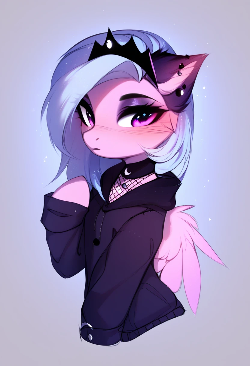 check_9, check_8_up, check_7_up, source_fluffy, rating_safe, from Magnaluna, Luna poses seductively in a gothic bedroom, antro, blushing,