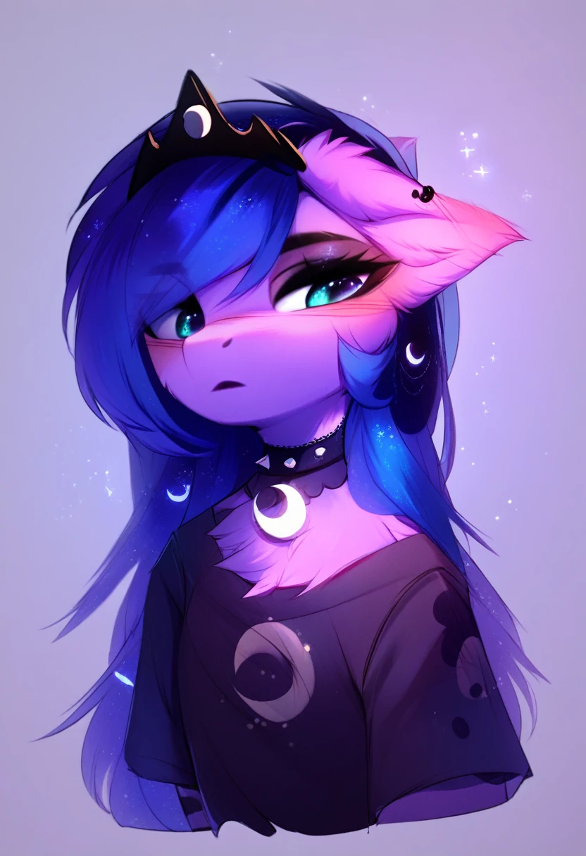 check_9, check_8_up, check_7_up, source_fluffy, rating_safe, from Magnaluna, Luna poses seductively in a gothic bedroom, antro, blushing,
