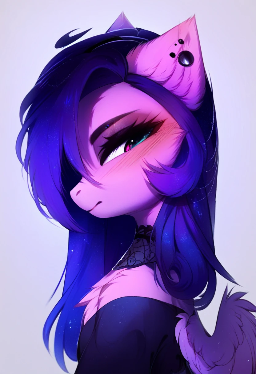check_9, check_8_up, check_7_up, source_fluffy, rating_safe, from Magnaluna, Luna poses seductively in a gothic bedroom, antro, blushing,