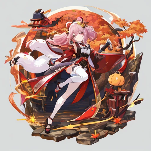 Autumn Festival、Mascot character、Animals in clothes、full body Esbian、cute little、A sexy、Well-formed face、Detailed eyes、Idol、