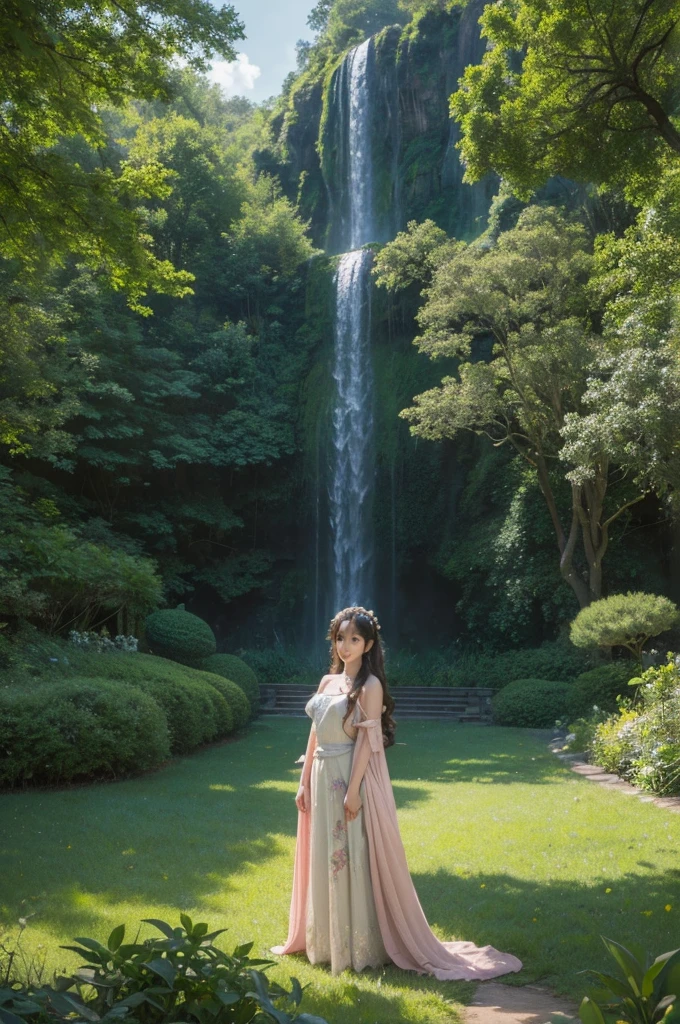 style image featuring Sheeta from 'Castle in the Sky,' standing next to Venusaur. The scene is drawn with an anime touch, emphasizing detailed shading. The background is a vibrant, enchanted forest with lush greenery and a bright blue sky filled with fluffy clouds. The setting is illuminated by warm, golden light, enhancing the magical and serene atmosphere. Sheeta and Venusaur appear deeply connected, with Venusaur protectively standing behind Sheeta. The overall composition captures the essence of a mythical adventure in a tranquil, magical world, characteristic of Studio Ghibli's iconic style. The image has a slightly faded and nostalgic look, reminiscent of classic Ghibli films, with soft and muted colors --s 750 --niji 6
