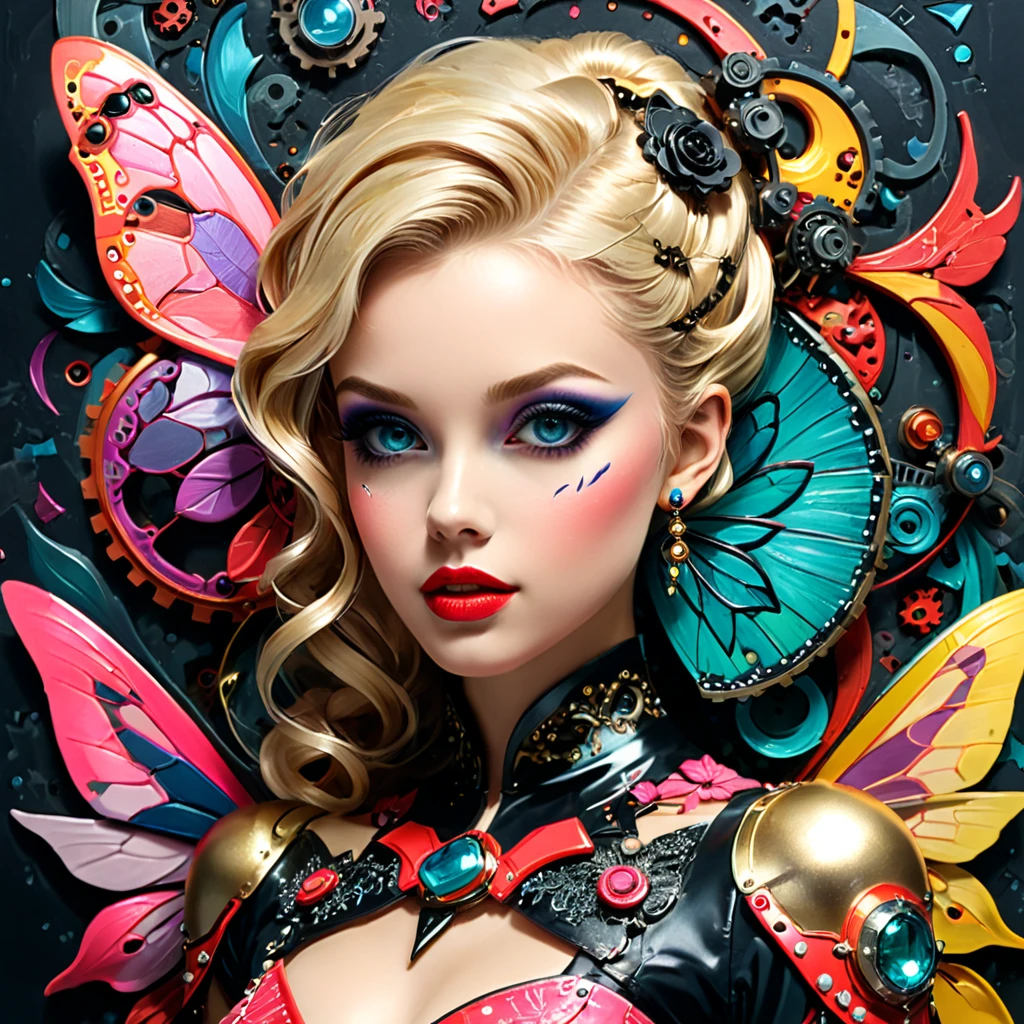 triadic colors, best qualityer, foreigner, Ablaze, Perfect Anatomia, by transmission, e Mumford, Alex Gray, 2d, flat ass, cute, adorable, vintage, art on a cracked paper, fairy tale, detailed storybook illustration, cinematic, ultra highly detailed, small details, Beautiful Details, Mystic, Luminism, swirly vibrant colors, complex background, Ambient neon, abstract black oil, gear wick, detailed acrylic, grunge, intricate intricacy, rendering in unreal mechanism, photorrealistic