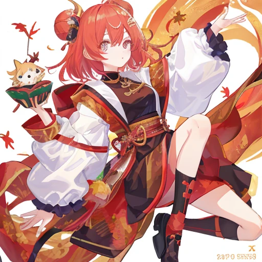 Autumn Festival、Mascot character、Animals in clothes、full body Esbian、cute little、A sexy、Well-formed face、Detailed eyes、Idol、