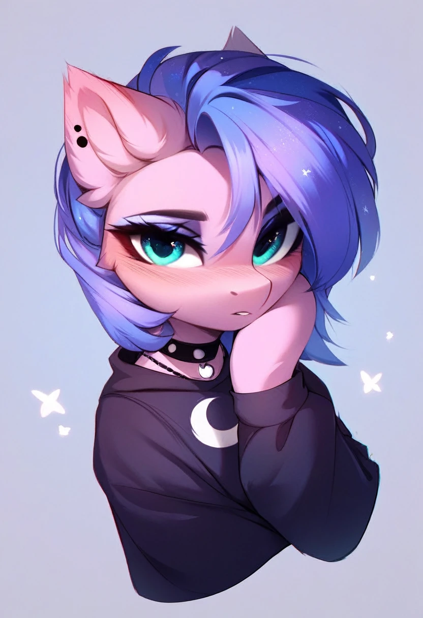 check_9, check_8_up, check_7_up, source_fluffy, rating_safe, from Magnaluna, Luna poses seductively in a gothic bedroom, antro, blushing,